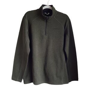 Eddie Bauer Men’s Green 1/4 Zip Long Sleeve Pullover.  Size L